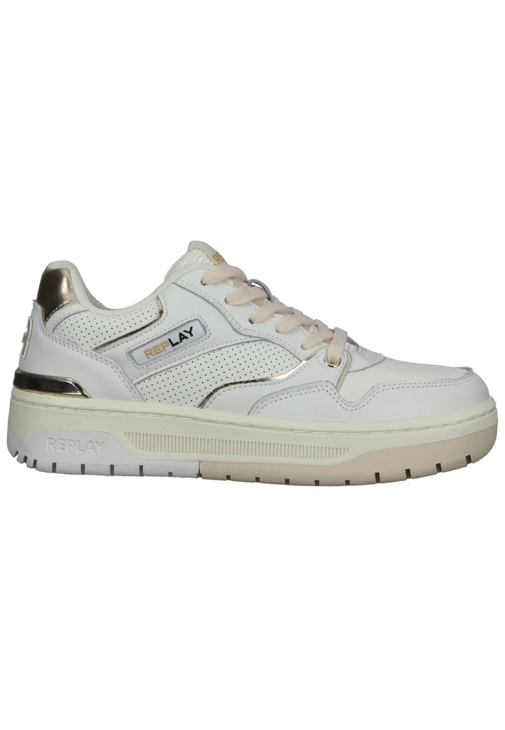 Replay Sneaker Leder Weiß/Gold - surf4shoes