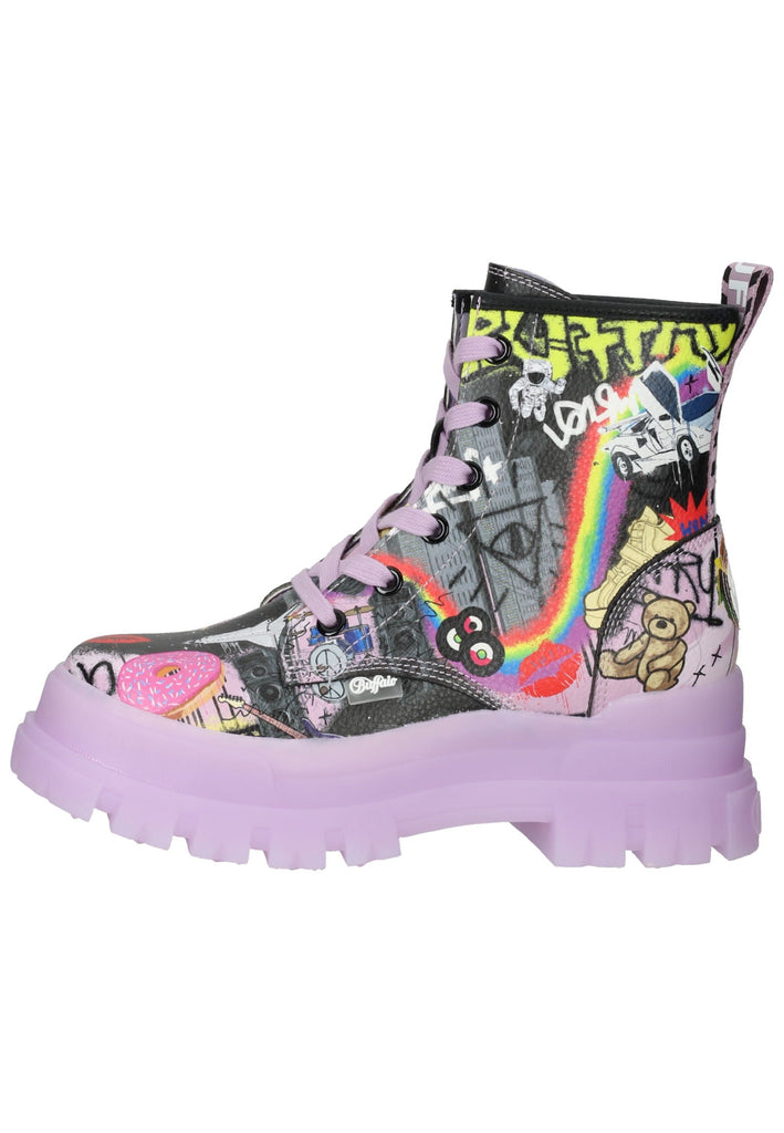 Buffalo Stiefelette Lederimitat Schwarz Kombi - surf4shoes