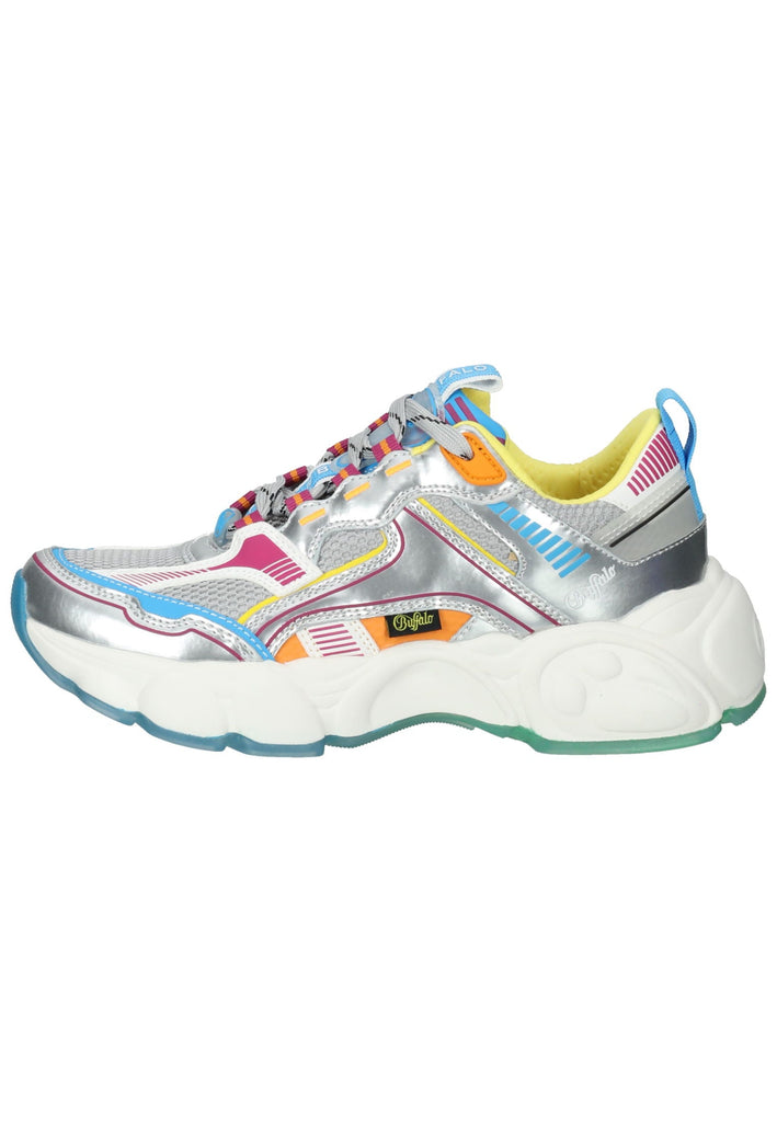 Buffalo Sneaker Lederimitat/Textil Silber/Blau - surf4shoes