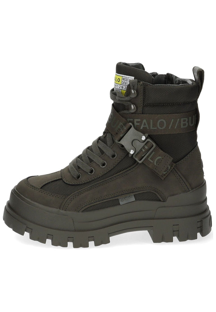 Buffalo Stiefelette Lederimitat/Textil Khaki Warmfutter - surf4shoes
