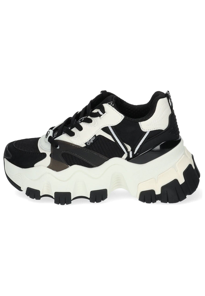 Buffalo Sneaker Lederimitat/Textil Schwarz/Weiß - surf4shoes