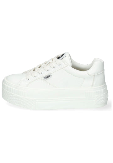 Buffalo Sneaker Lederimitat Weiß - surf4shoes