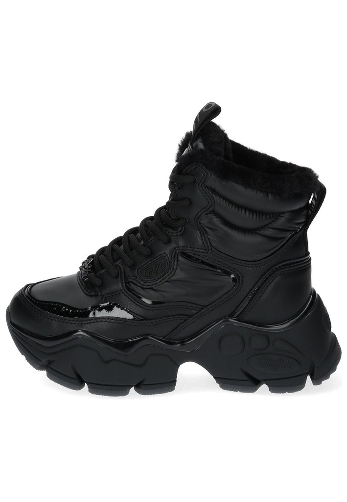 Buffalo Stiefelette Lederimitat/Textil Schwarz Warmfutter - surf4shoes