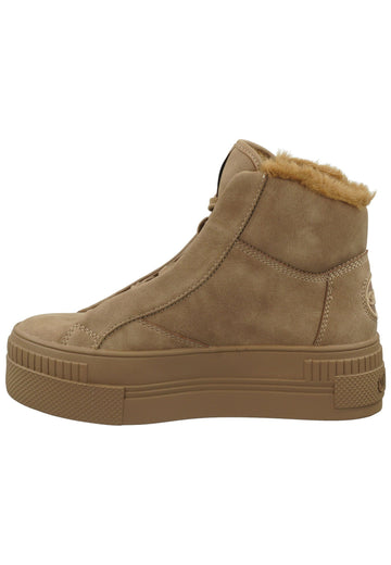 Buffalo Stiefelette Lederimitat Braun Warmfutter - surf4shoes