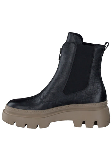 Paul Green Stiefelette Leder/Textil Schwarz/Braun - surf4shoes