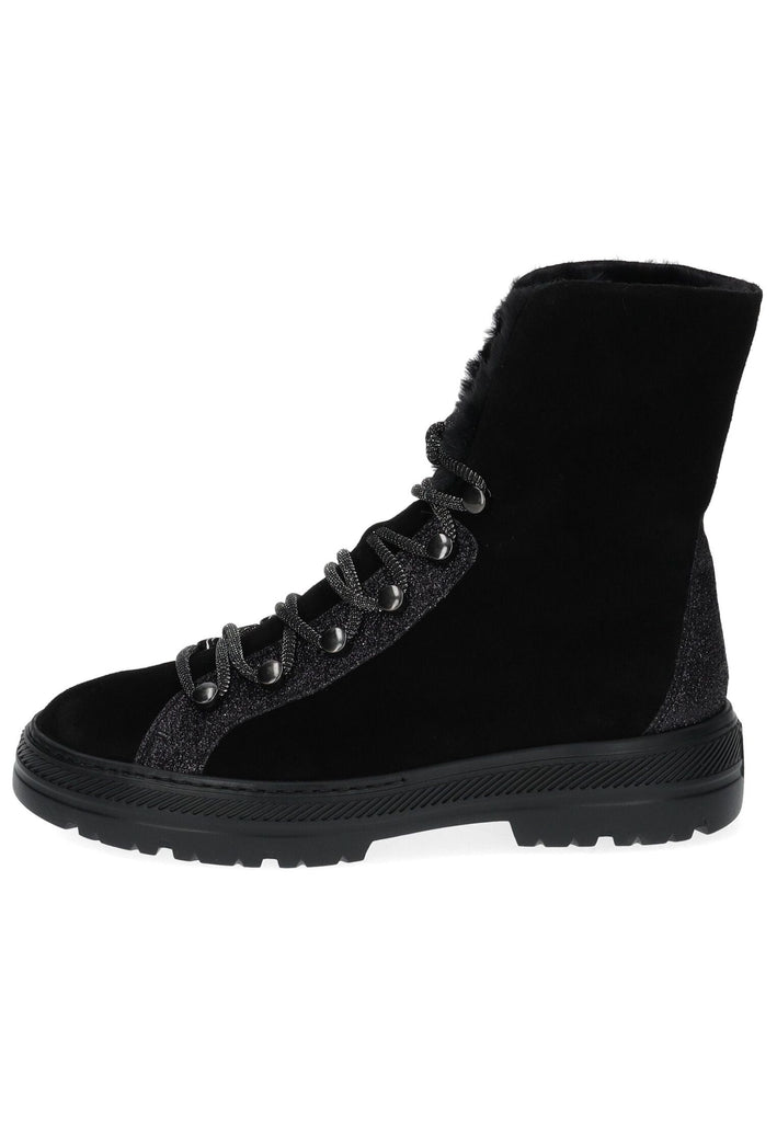Paul Green Stiefelette Veloursleder Schwarz Warmfutter - surf4shoes