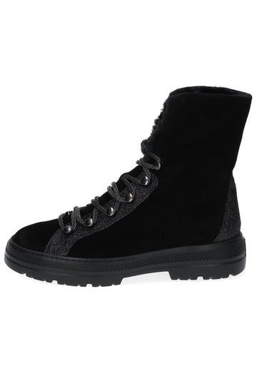 Paul Green Stiefelette Veloursleder Schwarz Warmfutter - surf4shoes
