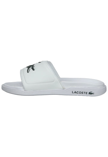 Lacoste Pantoletten Lederimitat/Textil Weiß/Grün - surf4shoes