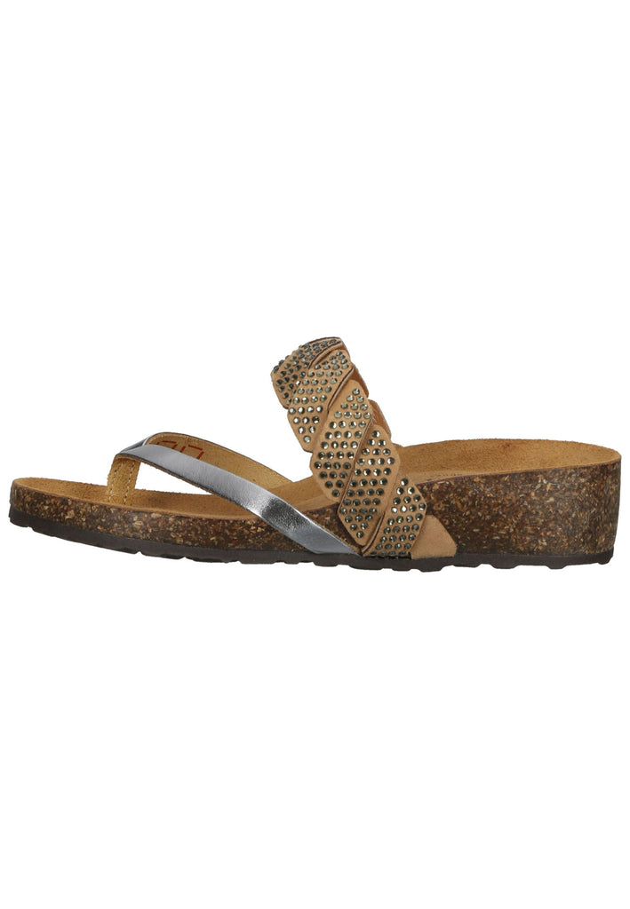 Scapa Pantoletten Leder Silber - surf4shoes