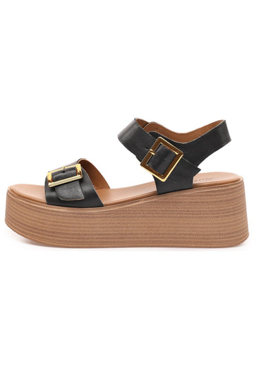 Inuovo Sandalen Leder Schwarz - surf4shoes