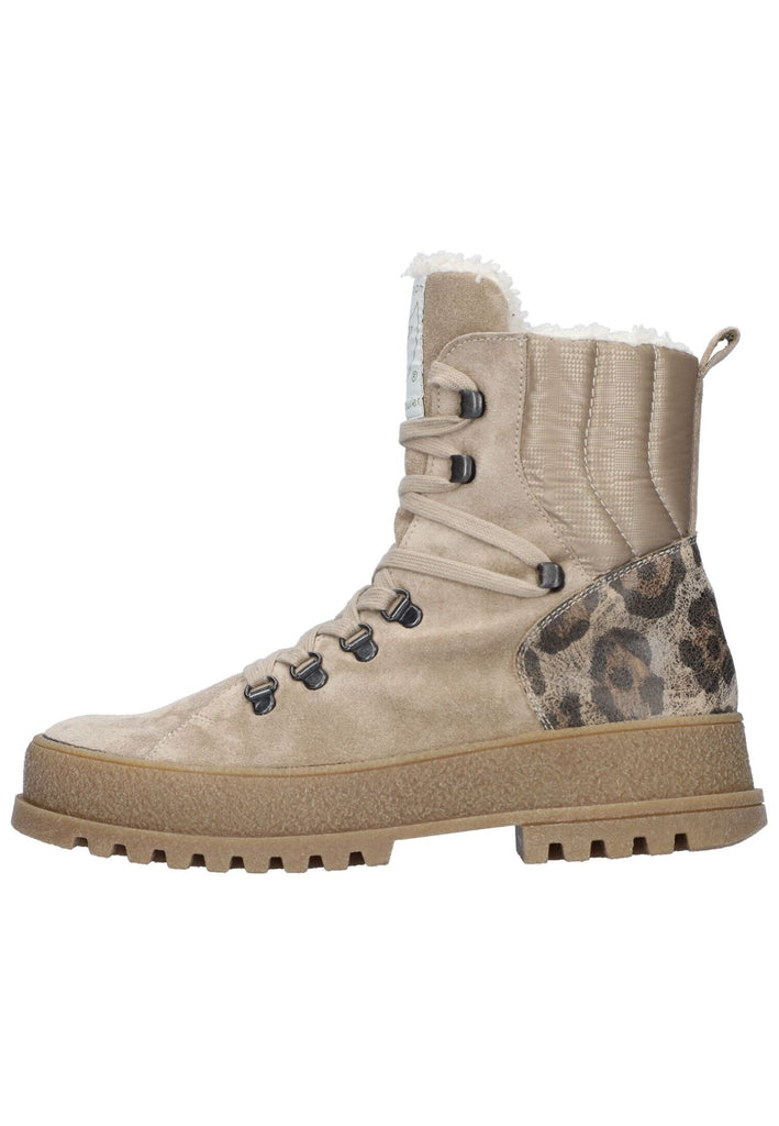 Waldläufer Stiefelette Leder/Textil Beige - surf4shoes