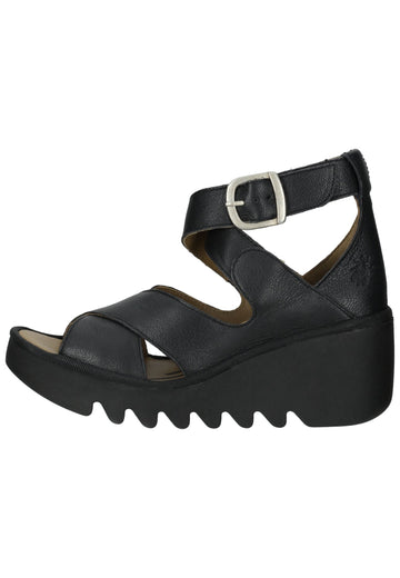 FLY London Sandalen Leder Schwarz - surf4shoes