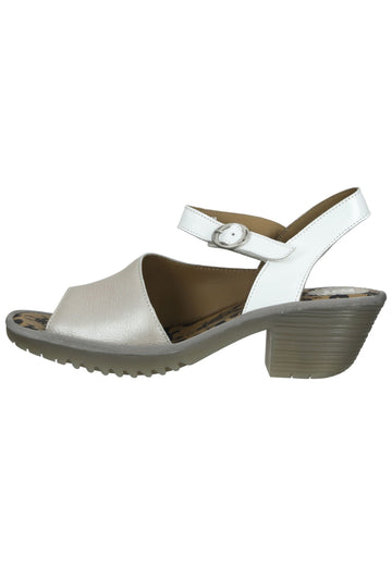 FLY London Sandalen Leder Silber/Weiß - surf4shoes