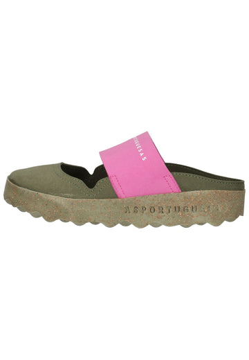 ASPORTUGUESAS Pantoletten Leder Grün - surf4shoes