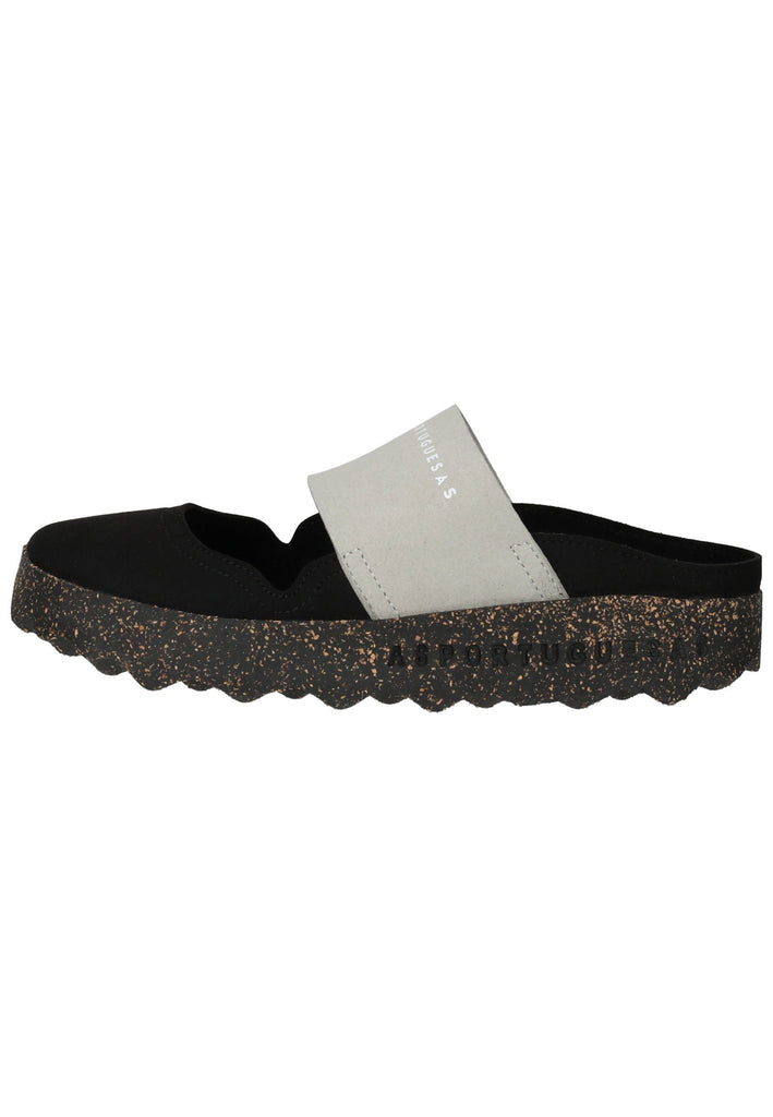 ASPORTUGUESAS Pantoletten Leder Schwarz - surf4shoes