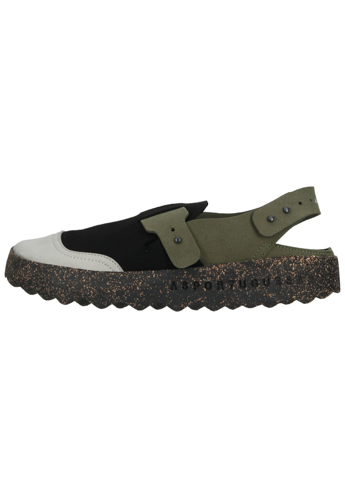 ASPORTUGUESAS Pantoletten Leder Schwarz - surf4shoes