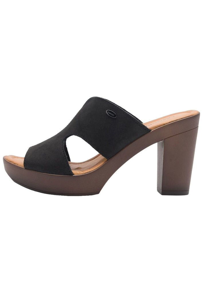 LASOCKI Pantoletten Nubukleder Schwarz Lack - surf4shoes