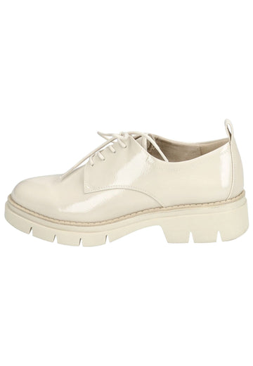Tamaris Halbschuhe Lederimitat Beige Lack - surf4shoes