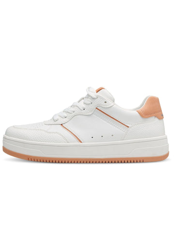 Tamaris Sneaker Lederimitat Weiß/Orange - surf4shoes