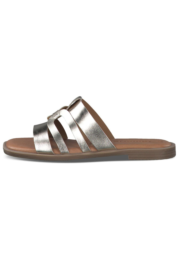 Tamaris Pantoletten Leder Hellgold - surf4shoes
