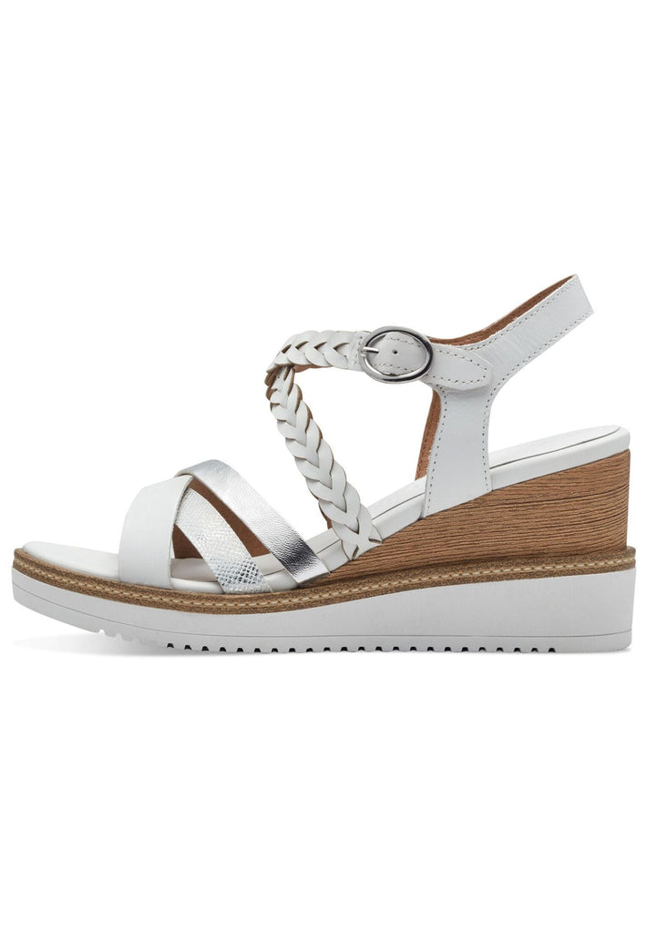 Tamaris Sandalen Leder/Synthetik Weiß/Silber - surf4shoes