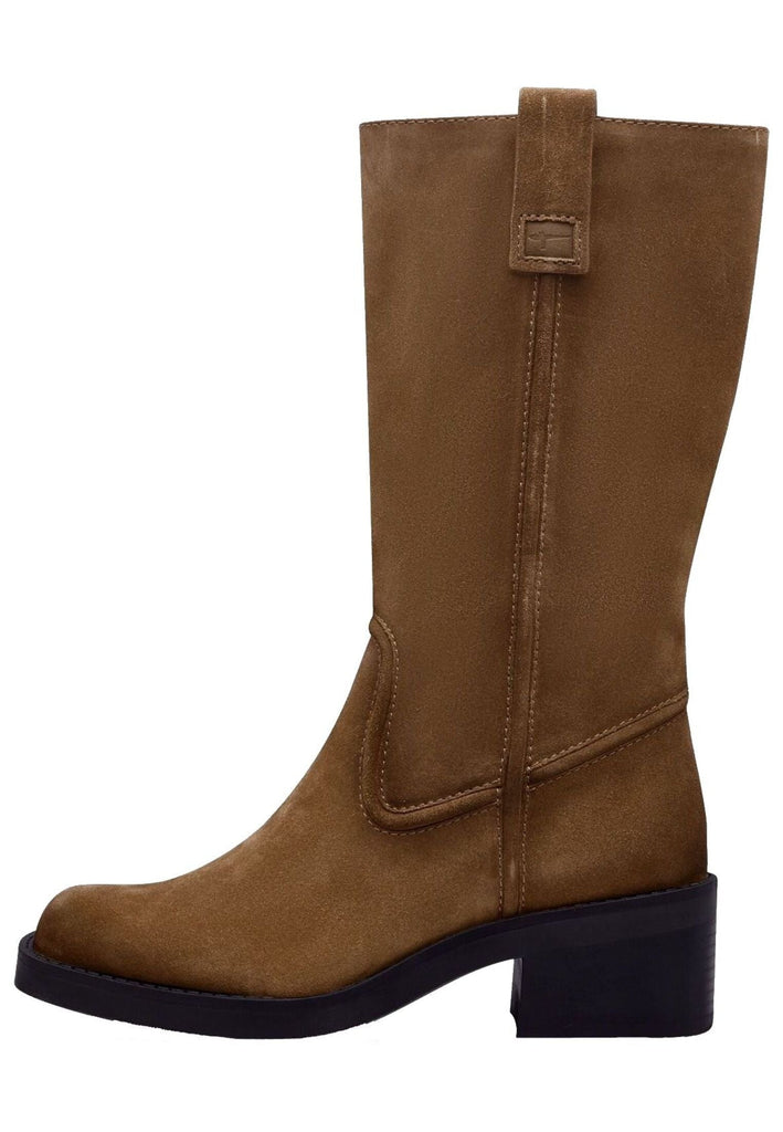 Tamaris Stiefelette Leder/Textil Camel Warmfutter - surf4shoes