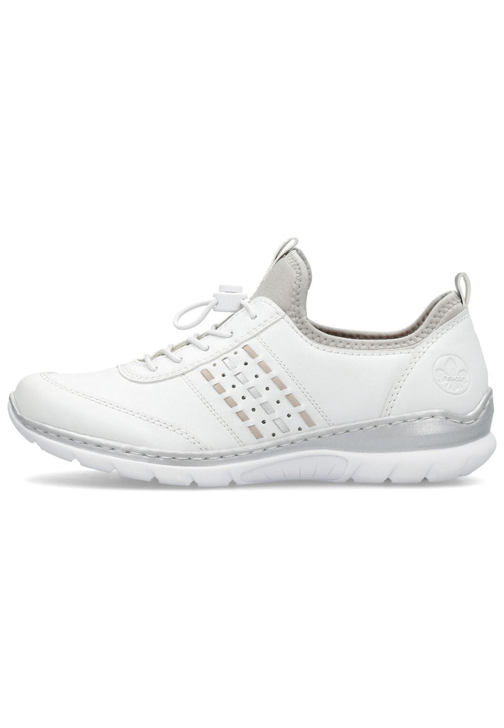 Rieker Sneaker Lederimitat/Textil Weiß/Rosa - surf4shoes
