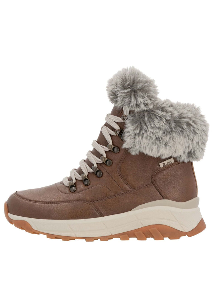 Rieker Stiefelette Glattleder Braun - surf4shoes