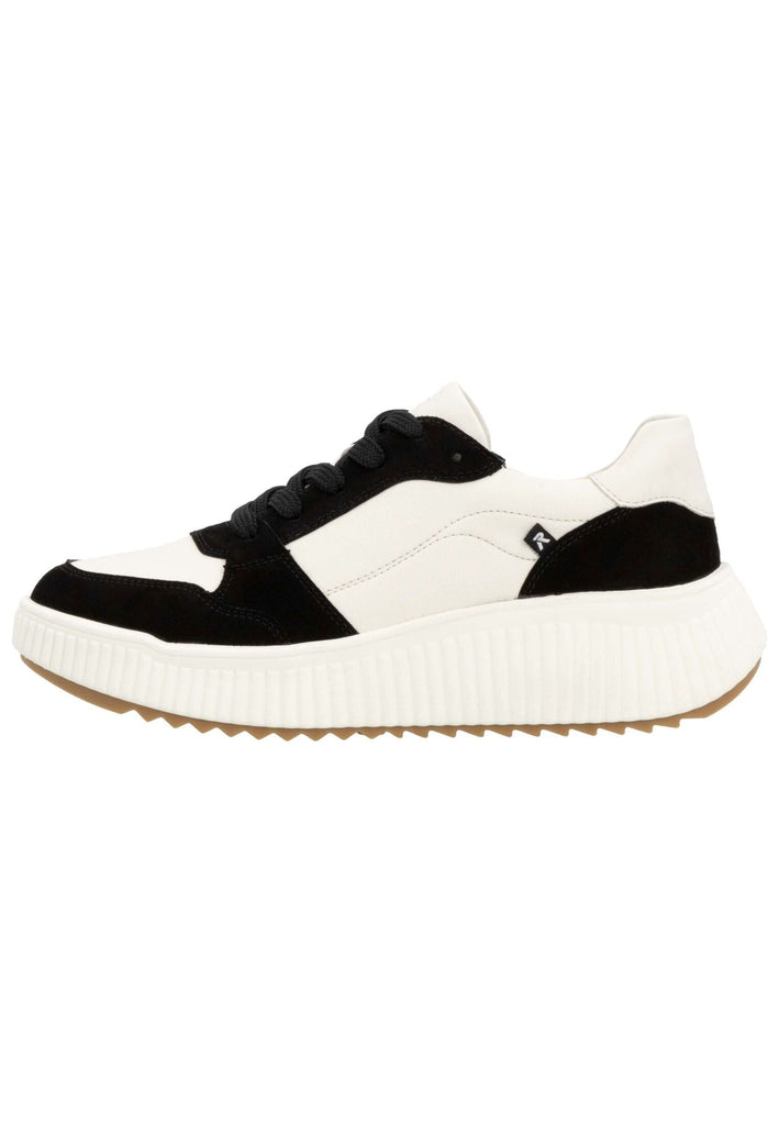 Rieker Sneaker Glattleder Schwarz/Weiß - surf4shoes