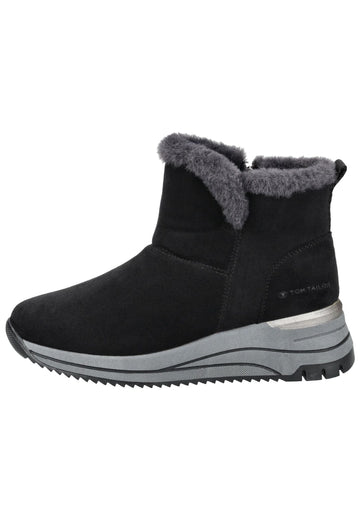 Tom Tailor Stiefel Lederimitat/Textil Schwarz Warmfutter - surf4shoes
