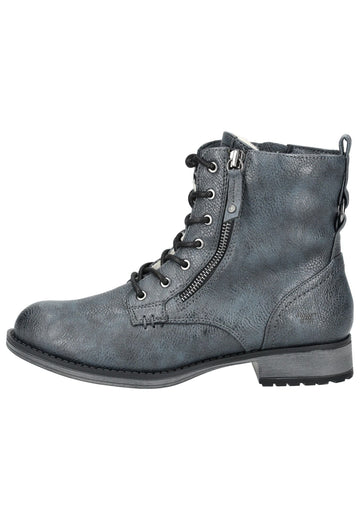 Mustang Stiefelette Lederimitat Navy Warmfutter - surf4shoes