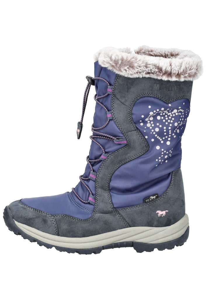 Mustang Stiefel Lederimitat/Textil Navy Warmfutter - surf4shoes