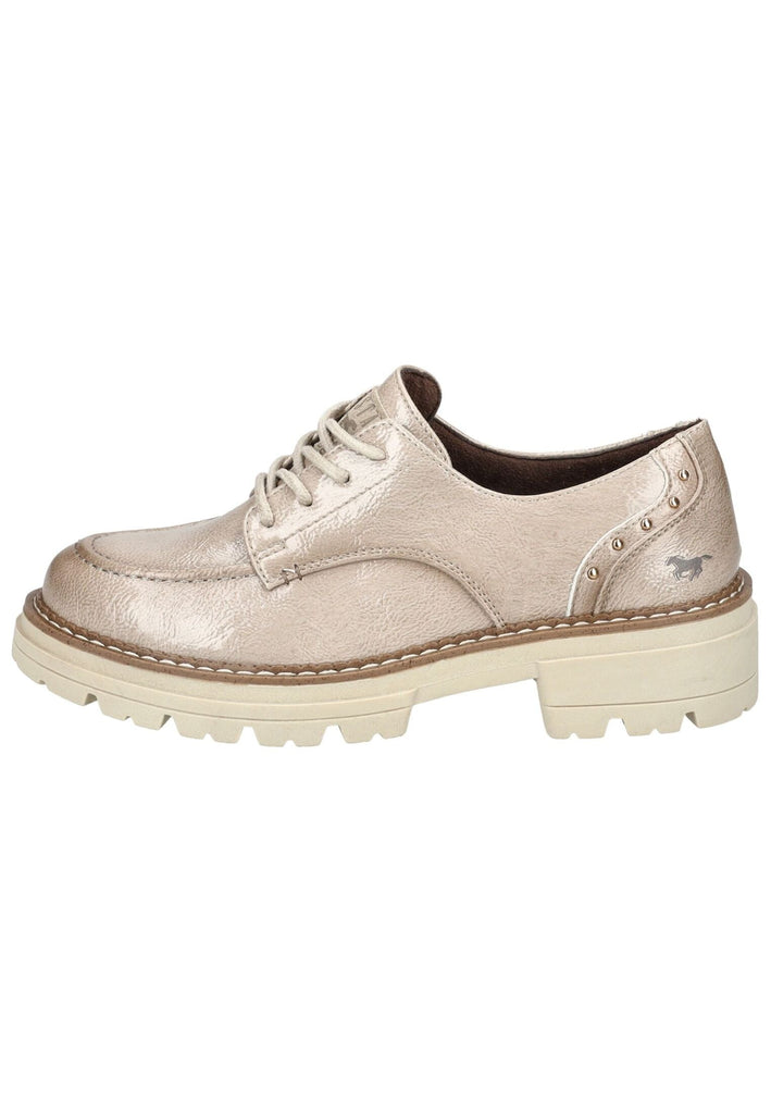 Mustang Halbschuhe Lederimitat Taupe - surf4shoes