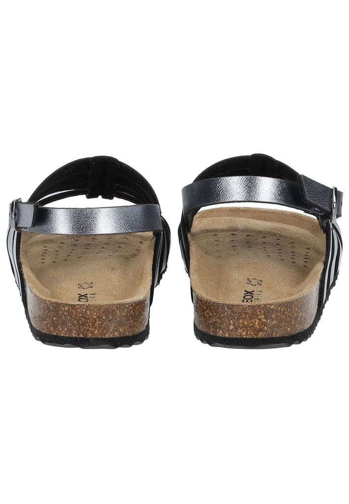 Geox Sandalen Lederimitat Metallic Anthracite - surf4shoes