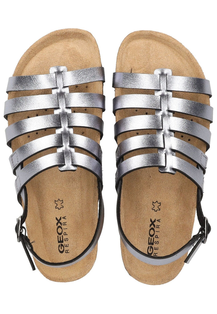 Geox Sandalen Lederimitat Metallic Anthracite - surf4shoes