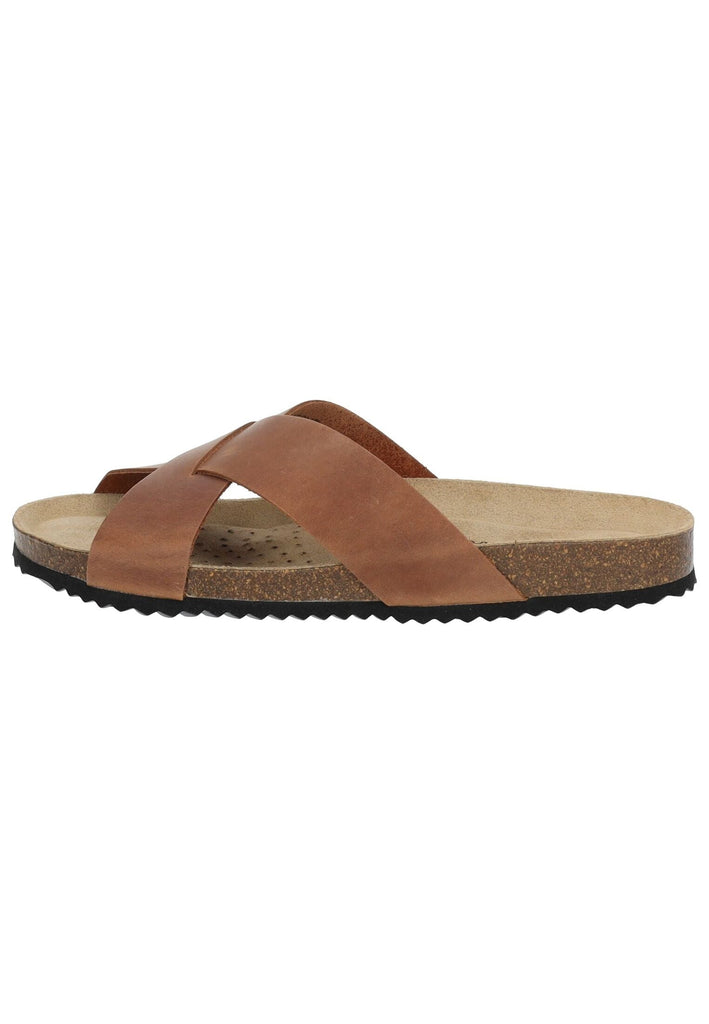 Geox Pantoletten Nappaleder Hellbraun - surf4shoes