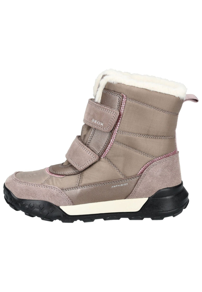 Geox Stiefelette Veolurs/Textil/Synthetik Dunkelbeige Warmfutter - surf4shoes