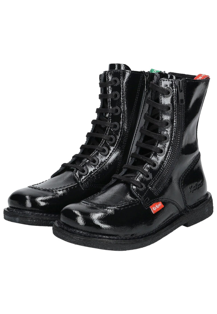 Kickers Stiefelette Leder Schwarz Lack - surf4shoes