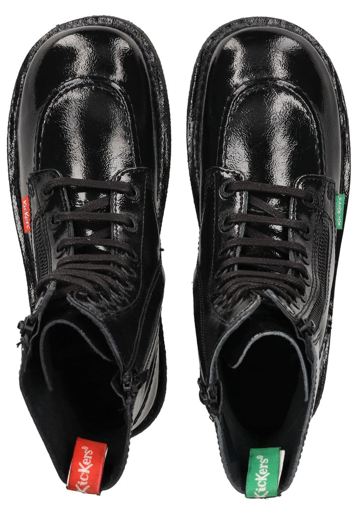 Kickers Stiefelette Leder Schwarz Lack - surf4shoes
