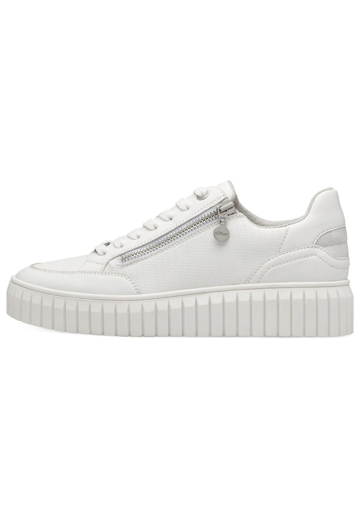 s.Oliver Sneaker Lederimitat Weiß - surf4shoes