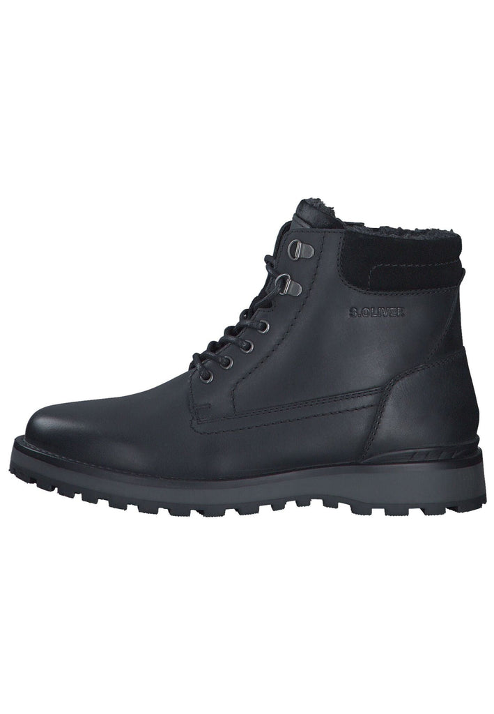 s.Oliver Stiefelette Glattleder Schwarz Warmfutter - surf4shoes