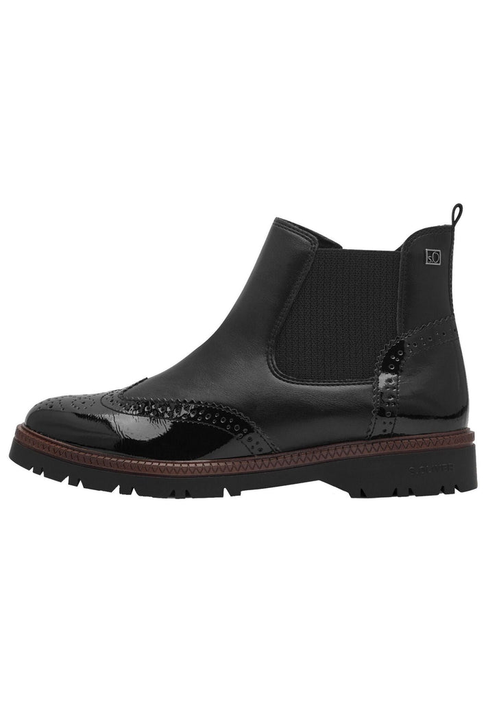 s.Oliver Stiefelette Lederimitat/Textil Schwarz - surf4shoes