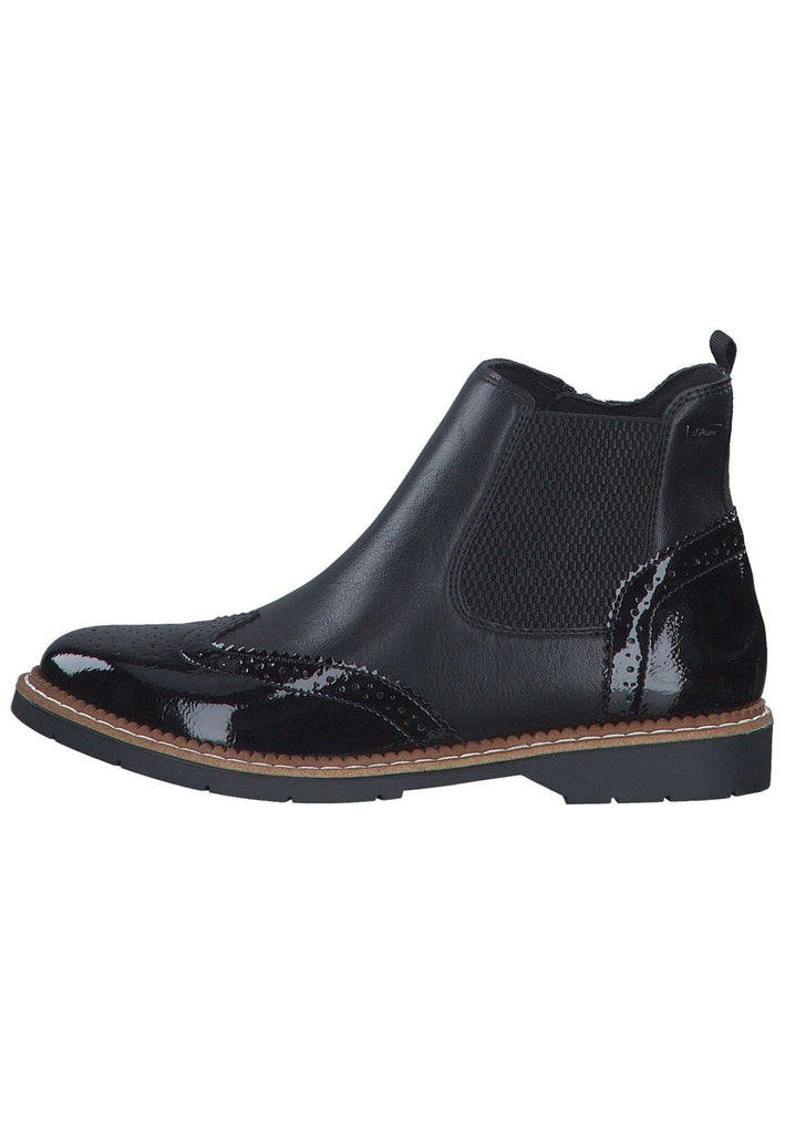 s.Oliver Stiefelette Lederimitat/Textil Schwarz Kombi - surf4shoes