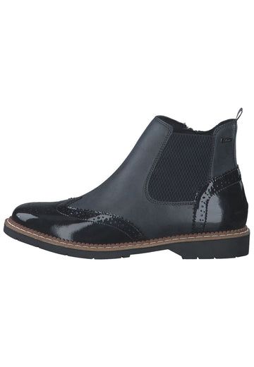 s.Oliver Stiefelette Lederimitat/Textil Navy - surf4shoes