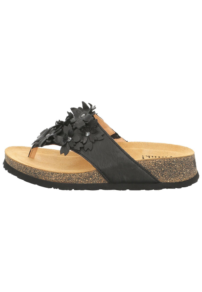 Think! Zehensteg Leder/Textil Schwarz - surf4shoes