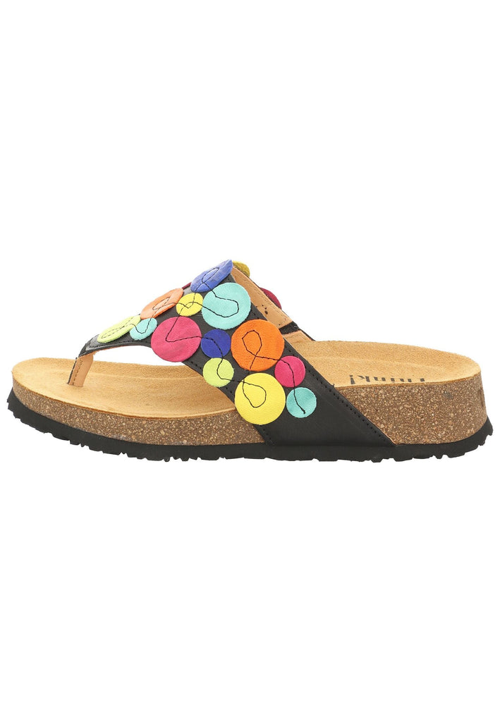 Think! Zehensteg Leder/Textil Schwarz Multi - surf4shoes