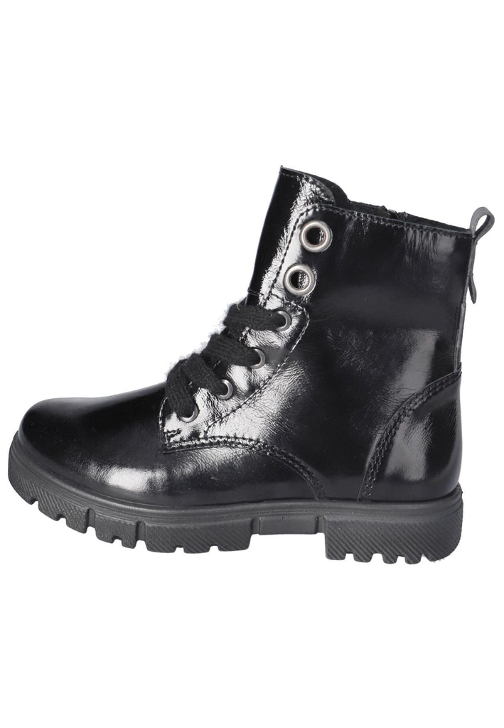 Ricosta Stiefelette Leder/Synthetik Schwarz Lack Warmfutter - surf4shoes
