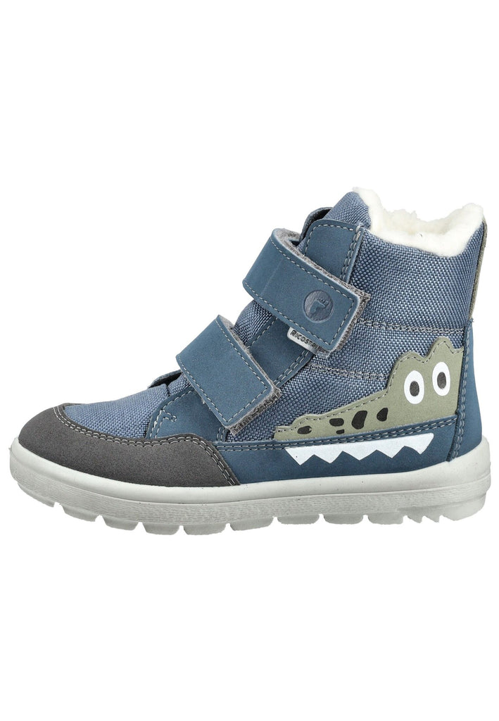 Ricosta Stiefelette Lederimitat/Textil Blau/Grau Warmfutter - surf4shoes