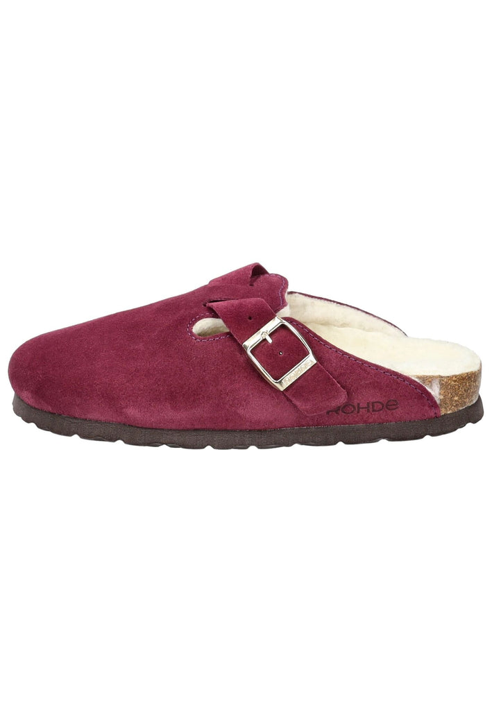 Rohde Hausschuhe Veloursleder Violett Warmfutter - surf4shoes