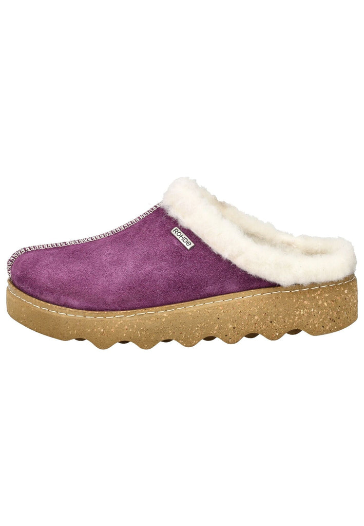 Rohde Hausschuhe Veloursleder Violett Warmfutter - surf4shoes